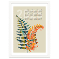 Calendar 2025 colorful fern leaves