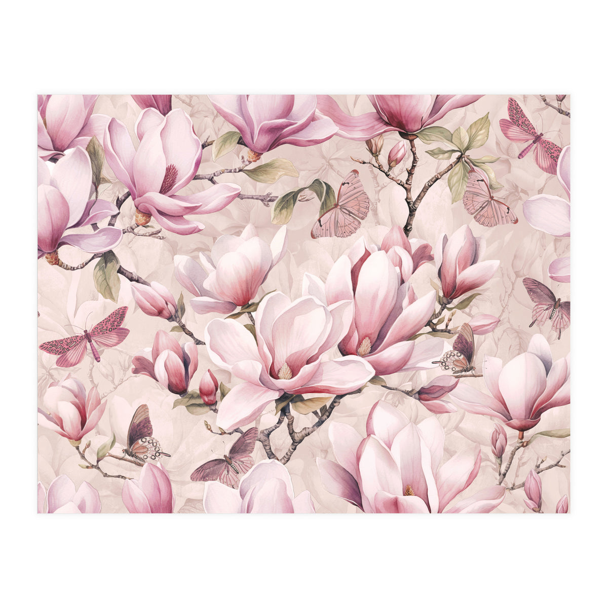 Magnolia And Butterfly (Print Only)