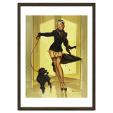 Pinup Girl In Black Dress On A Hall Experiencing Sudden Wind thumbnail