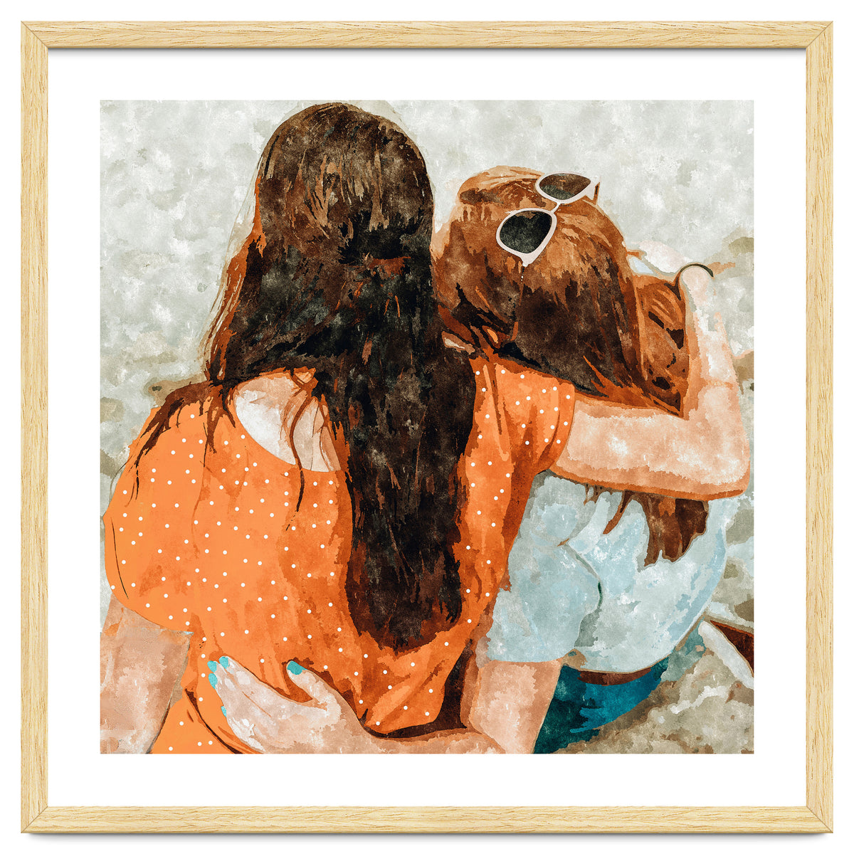 Soul Sisters | Modern Bohemian Friendship BFF Fashion | Friends Companion Summer Travel Painting