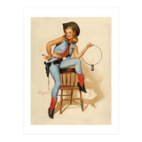 Pinup Cowgirl With A Key (Print Only) thumbnail