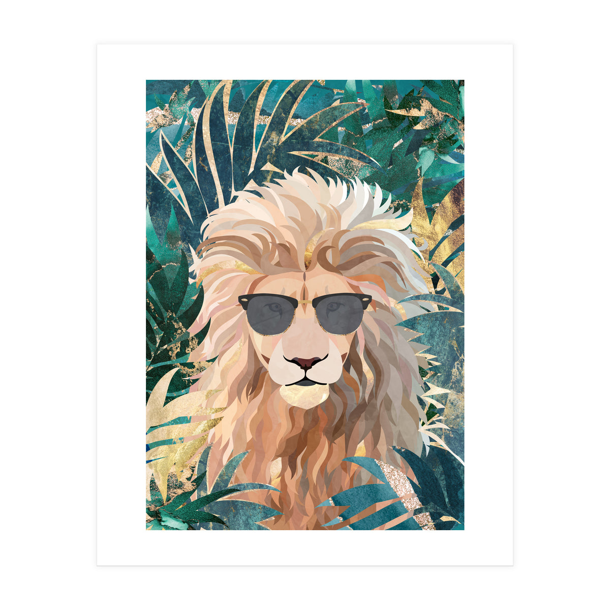 Lion Jungle wearing sunglasses (Print Only)