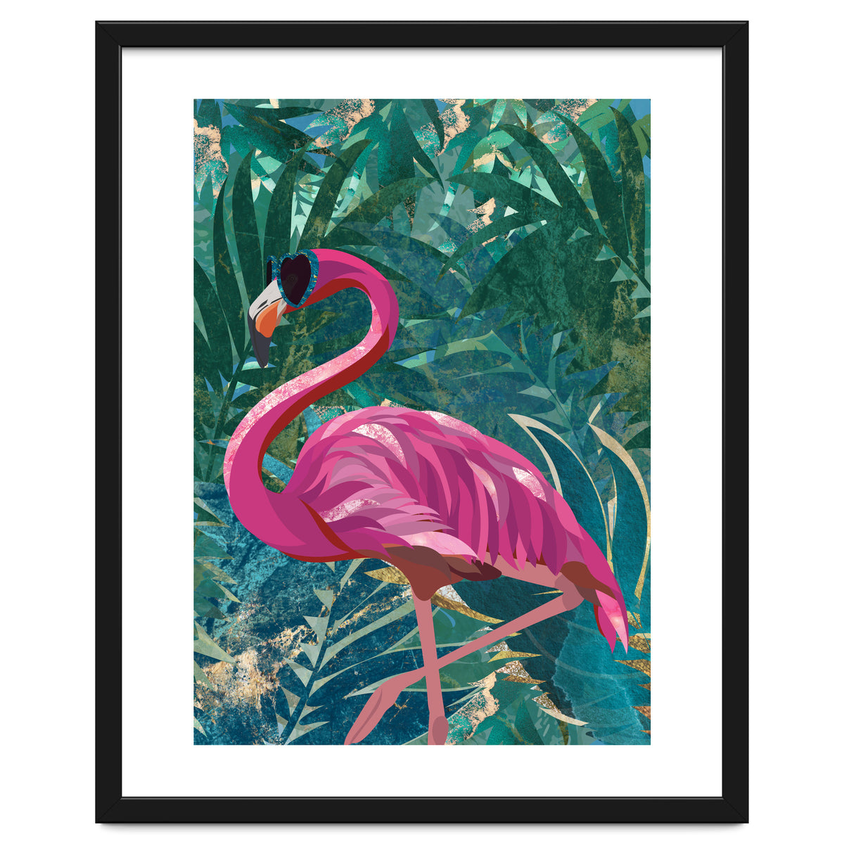 Flamingo in the jungle