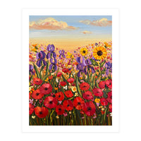 Vibrant Wildflower Field Oil Painting (Print Only)