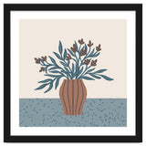 Brown Flowers in a Vase – Minimalist Floral Still Life thumbnail