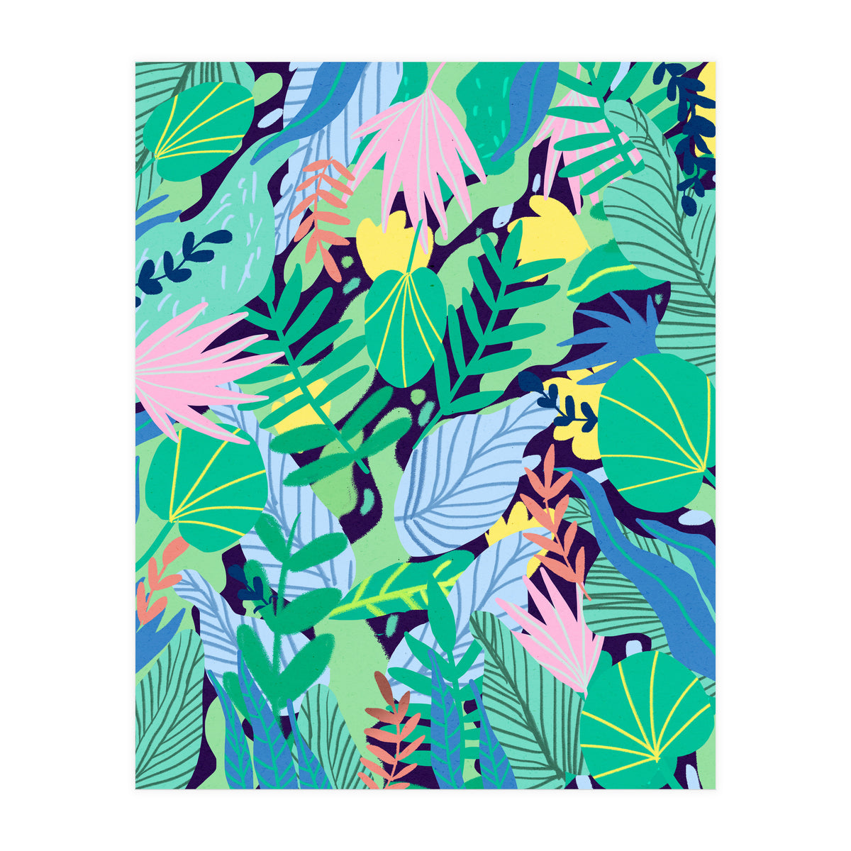 Wild Garden | Eclectic Contemporary Boho Jungle | Forest Meadow Botanical Nature Plants (Print Only)