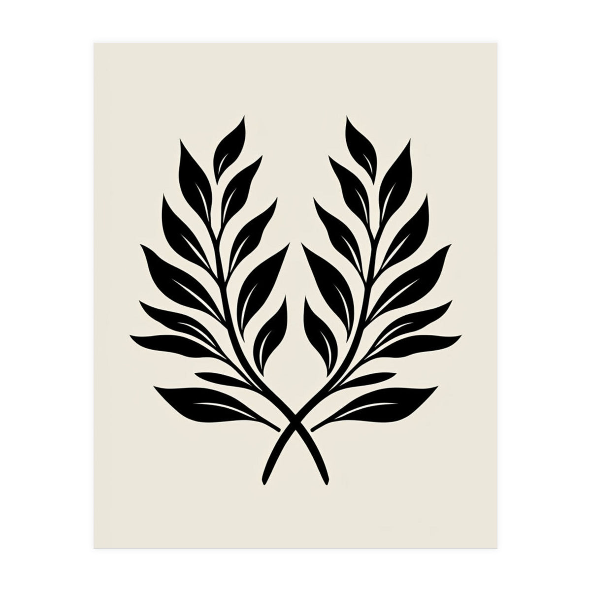 Minimalist Laurel Wreath: Botanical Line Art (Print Only)