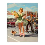 Funny Pin Up Shopping Girl (Print Only) thumbnail