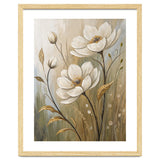 Elegant White Anemone Floral Oil Painting thumbnail