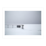 No lifeguards on the sign board in the winter snow beach (Print Only) thumbnail