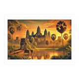Vintage Cambodia, Angkor Wat Sunrise Poster (Print Only) thumbnail