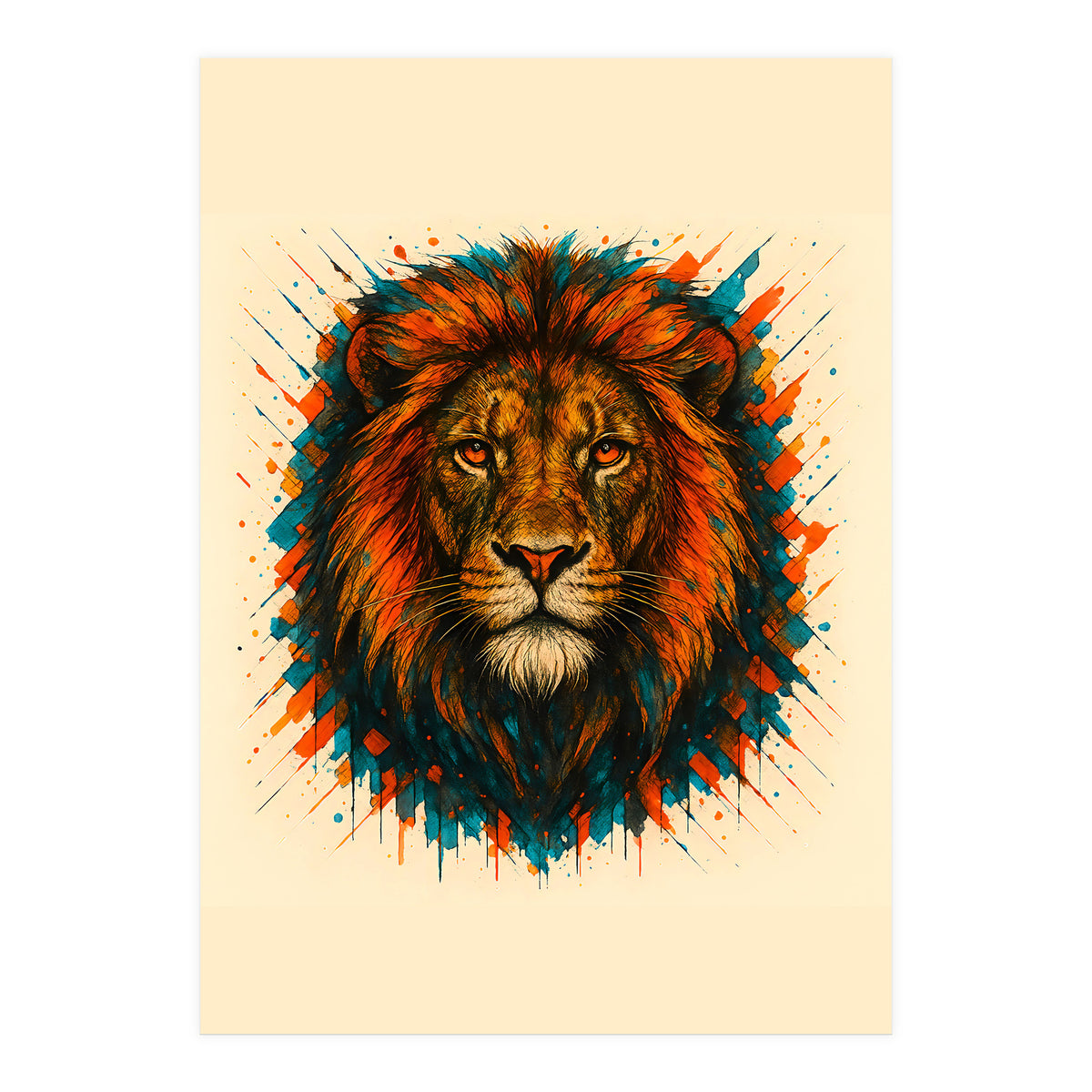 Lion Animal Watercolor (Print Only)