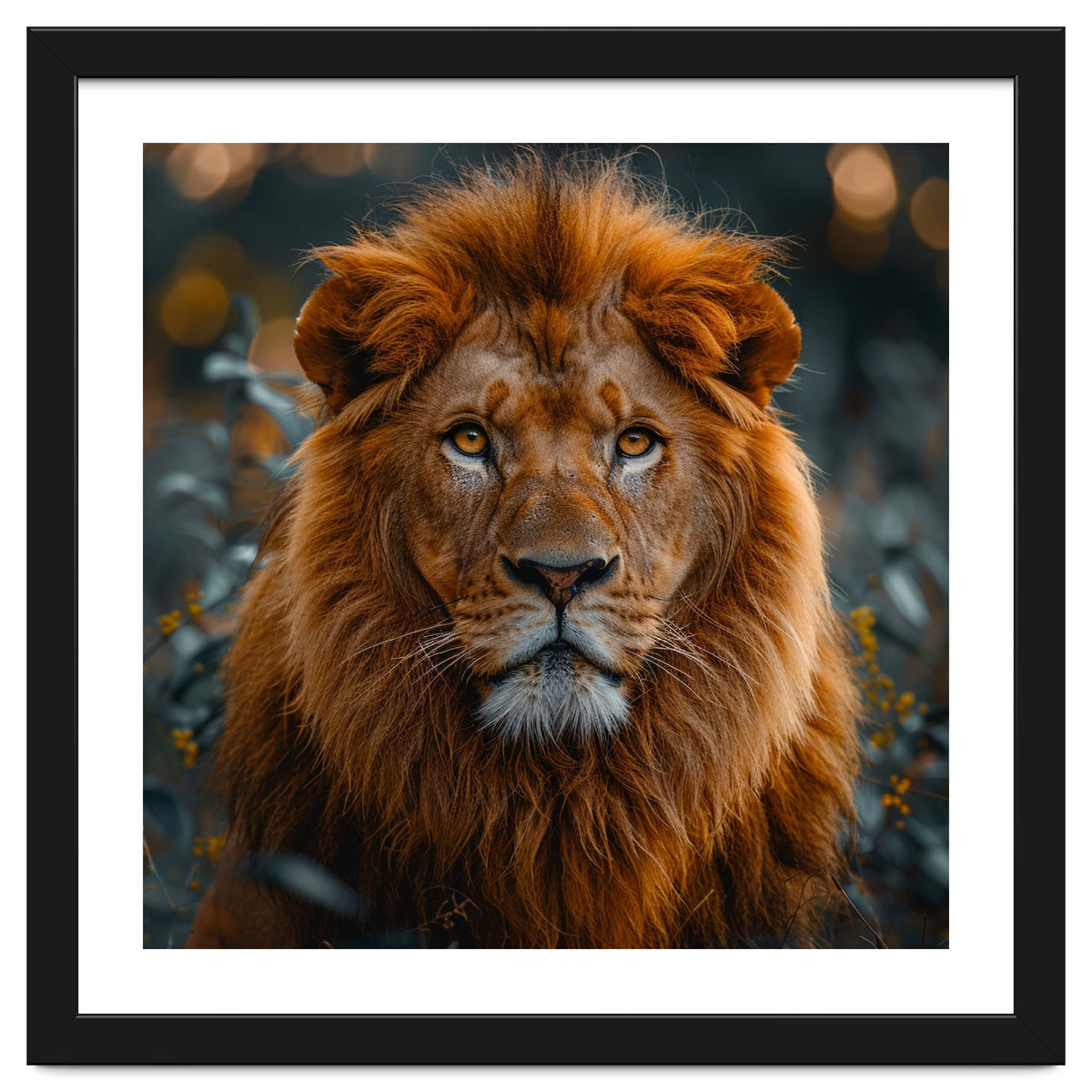 Majestic Lion Portrait Intense Gaze Wildlife