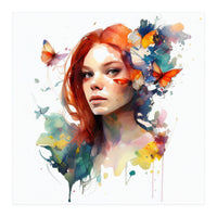 Red Hair Butterfly Reverie (Print Only)