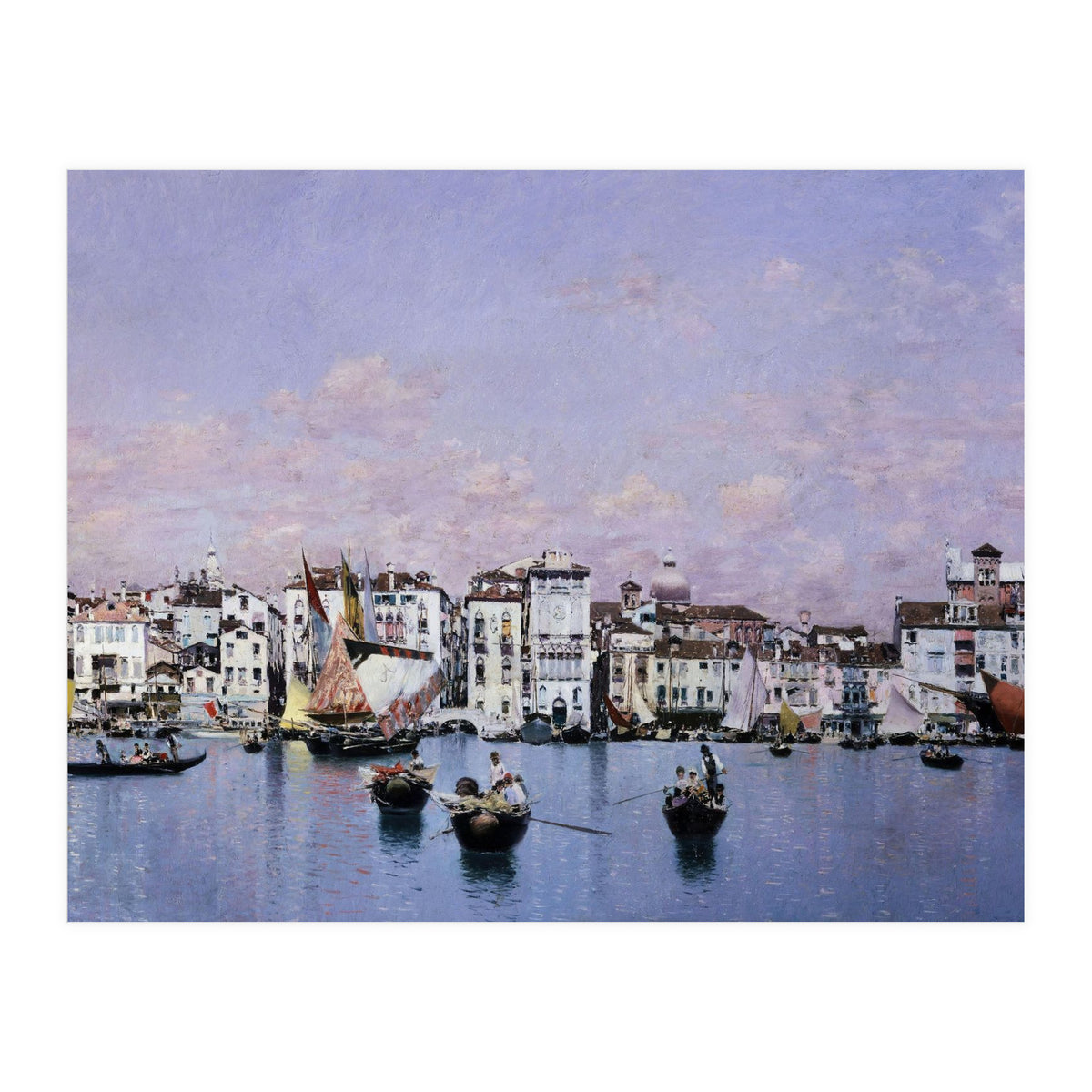 'La riva degli Schiavoni en Venecia', 1873, Oil on canvas, 42 cm x 72 cm. (Print Only)