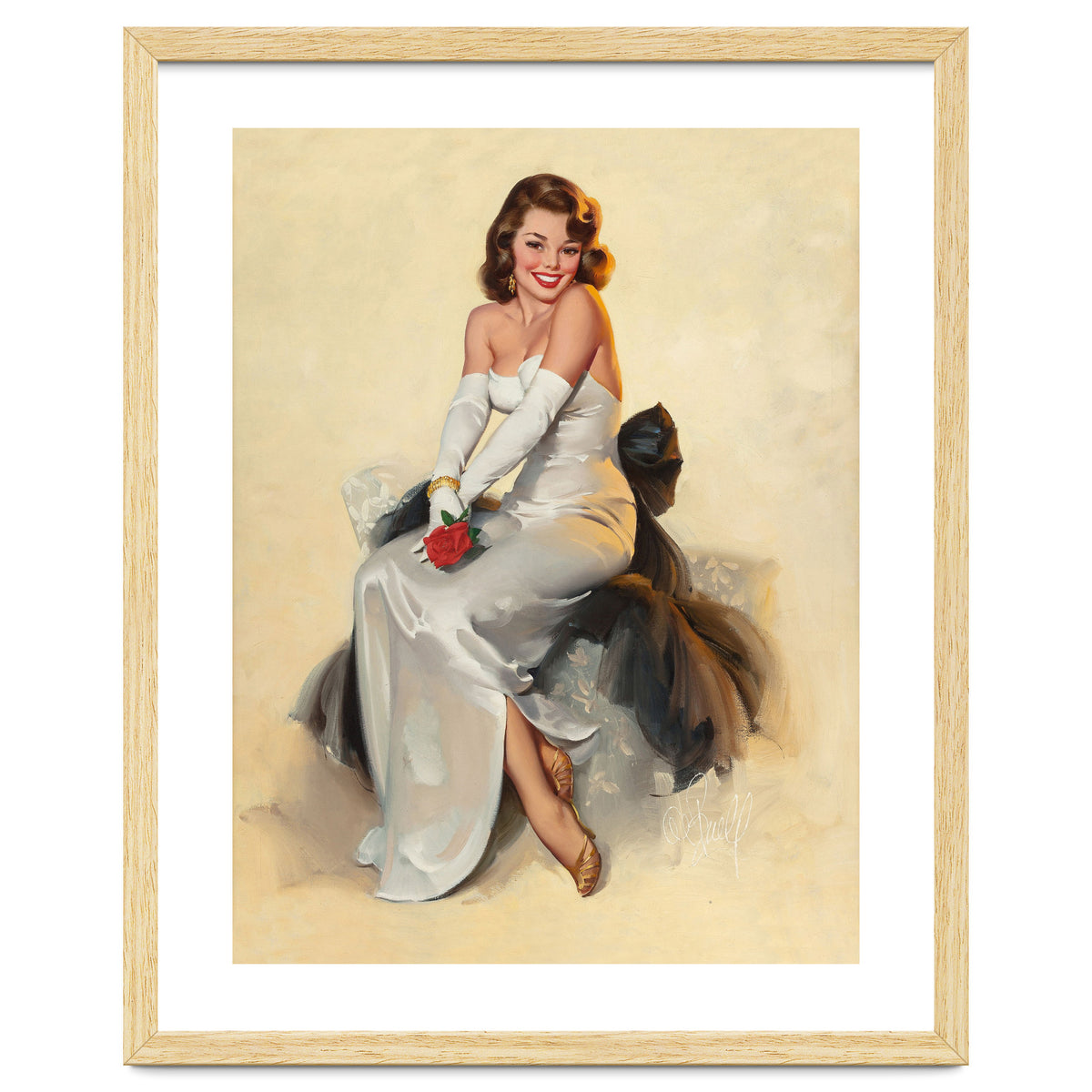 Smiling Young Woman Posing With Flower