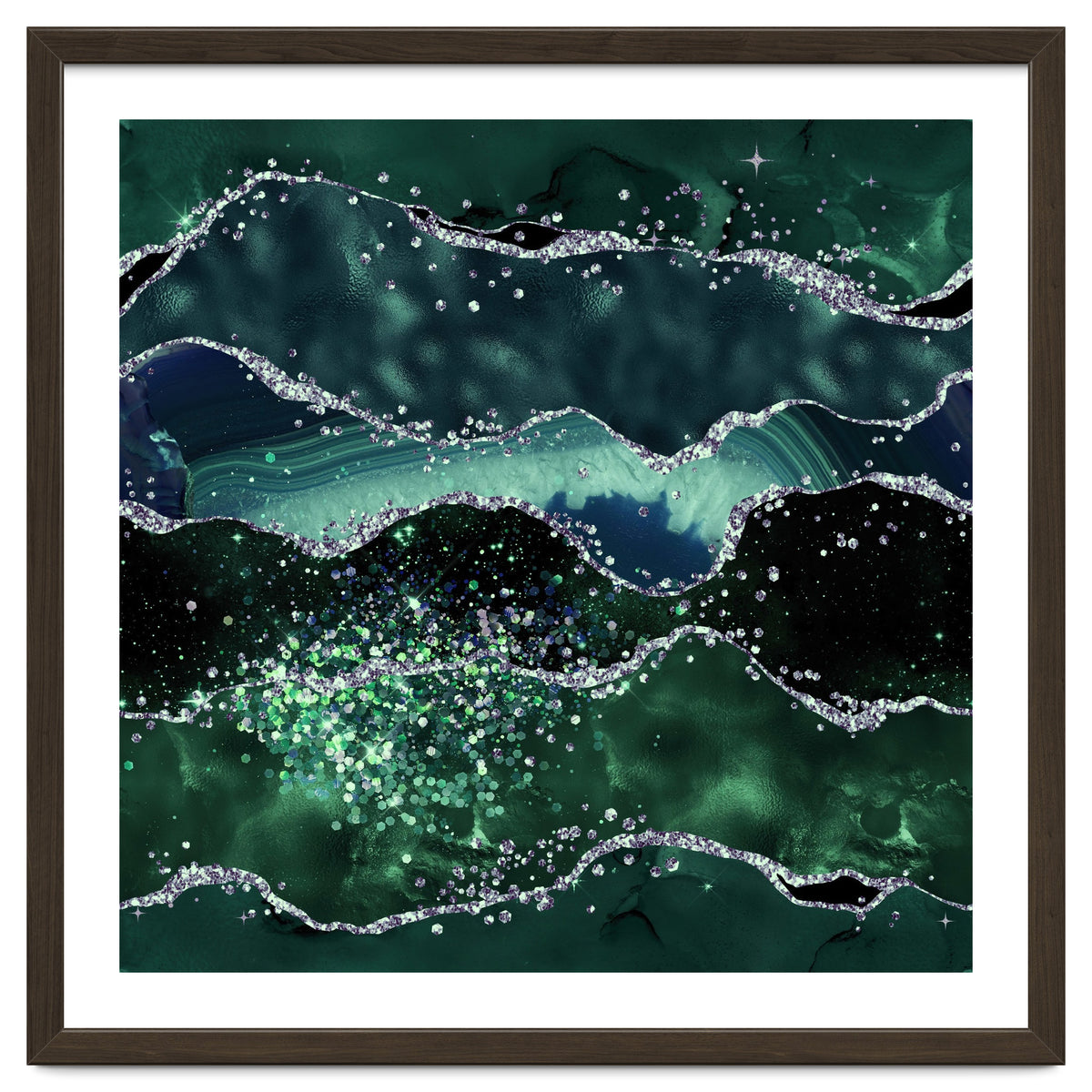 Emerald Glitter Agate Texture 05