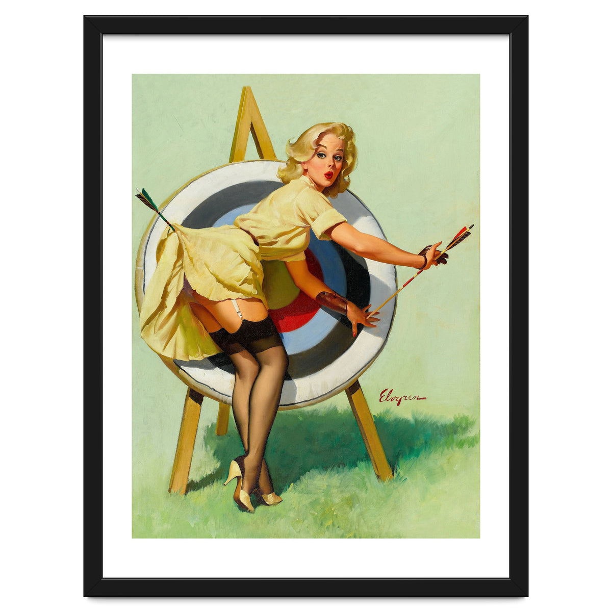 Pinup Sexy Girl On A Target