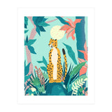 Leopard Forest, Pastel Tropical Jungle Nature Botanical, Moon Eclectic Colorful Wild Animals Boho (Print Only) thumbnail