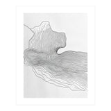Abstract Black And White Organic Flowing Lines Pattern (Print Only) thumbnail