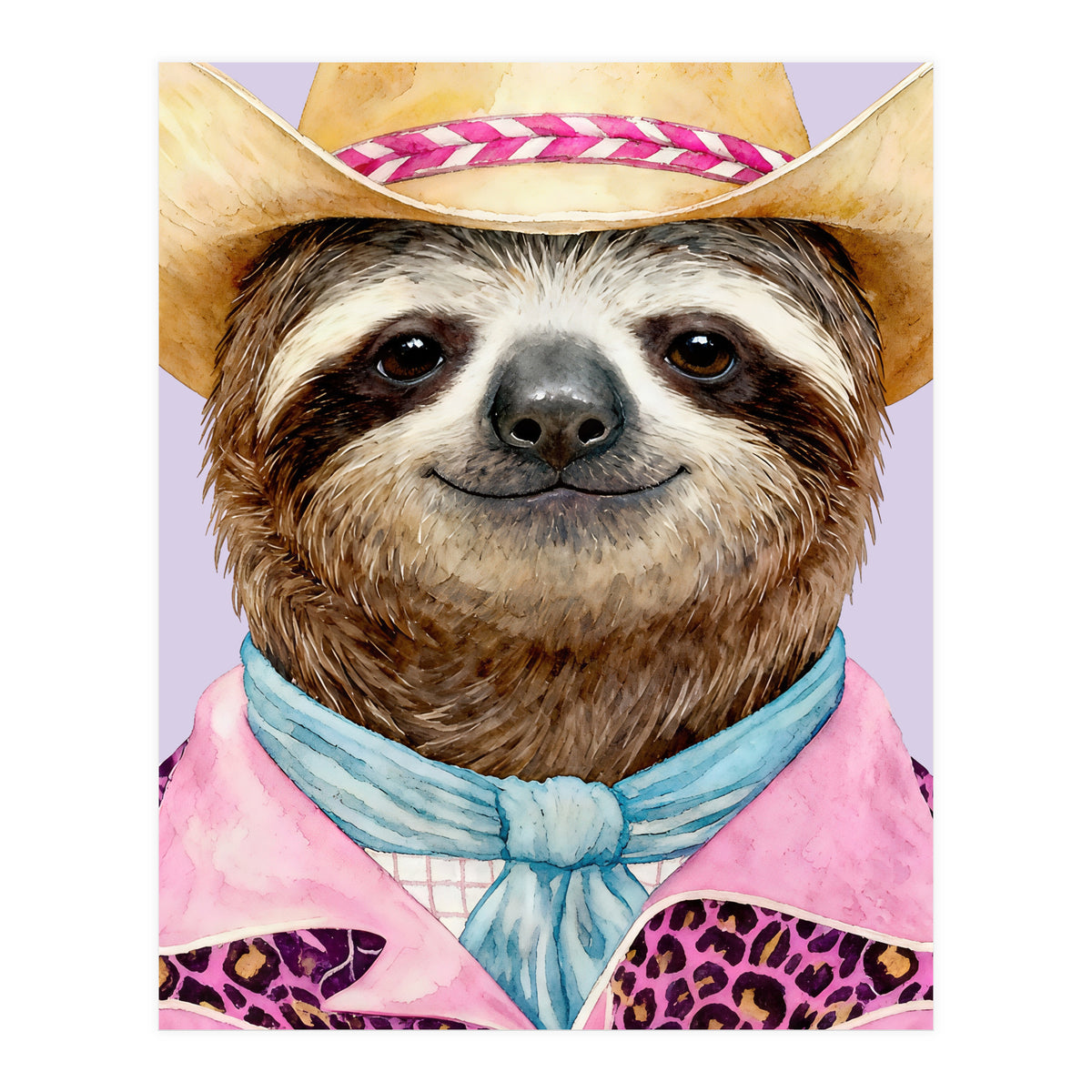 Sloth Wild Cowboy fashion (Print Only)