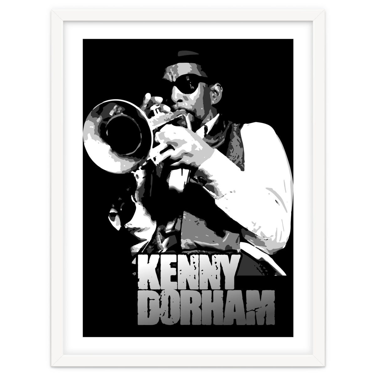 Kenny Dorham Jazz Trumpeter in Grayscale