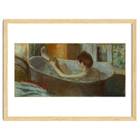Woman in bath, sponging her leg. Pastel, 1883-84   19.7 x 41 cm.