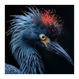 Blue Heron Bird Head With Orange Crown  (Print Only) thumbnail