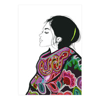 Embroidery Realistic Digital Embroidery Fashion Illustration Art Print Viddy Pop Studio Mood Room (Print Only)