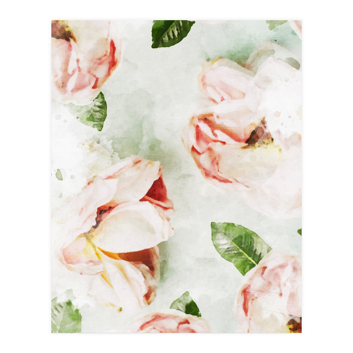Roses & Foliage Watercolor (Print Only)