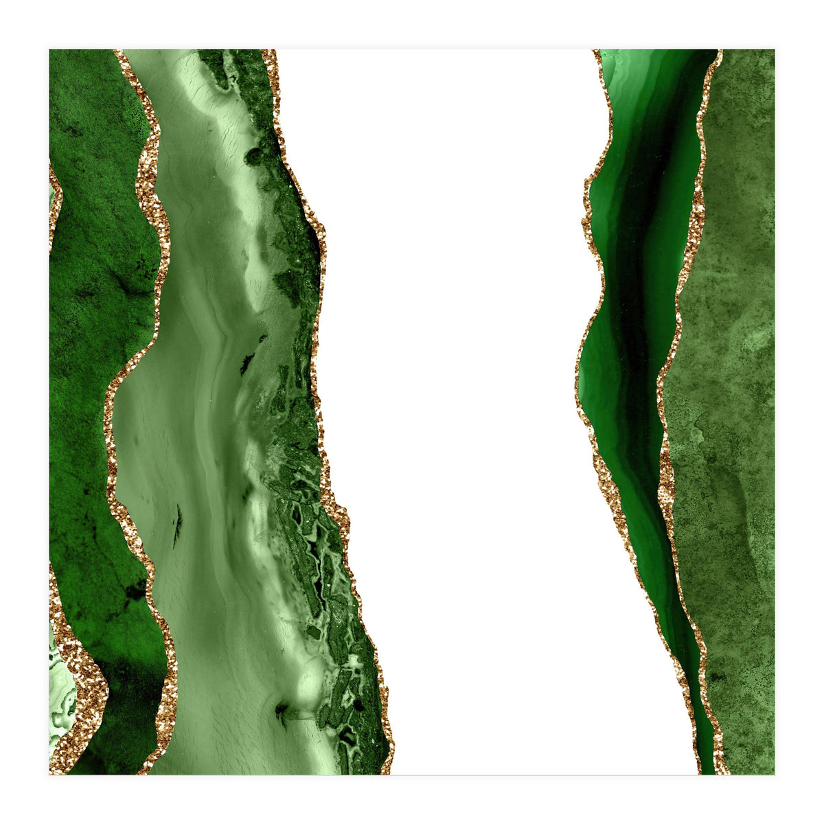 Green & Gold Agate Texture 20  (Print Only)