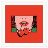 Pop Art Cherry Bold Lips With A Classic Design thumbnail
