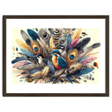 Kingfisher And Songbirds In Peacock Feathers thumbnail