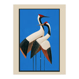 Stillness In Motion Abstract Cranes In Blue (Print Only) thumbnail