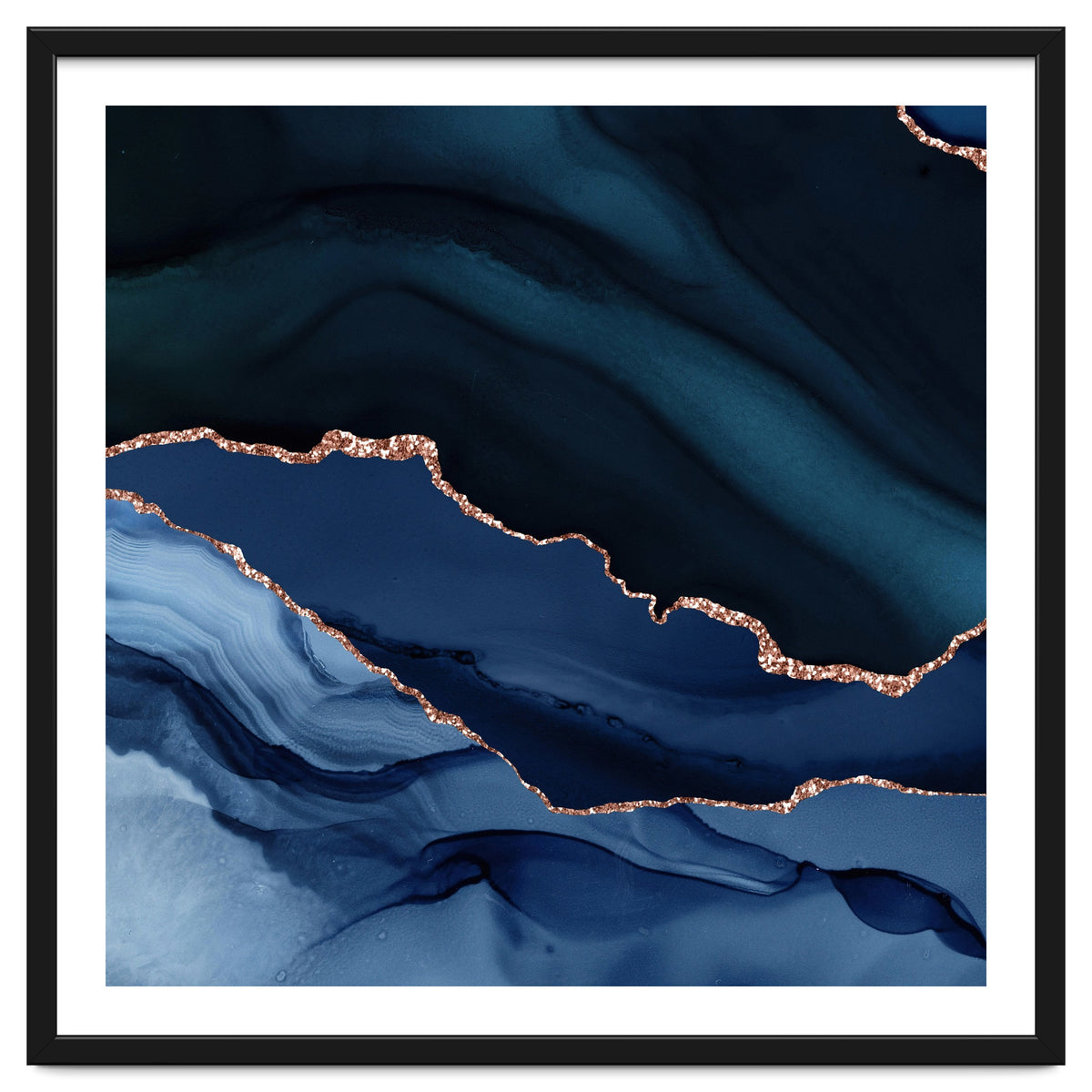 Navy & Rose Gold Agate Texture 12