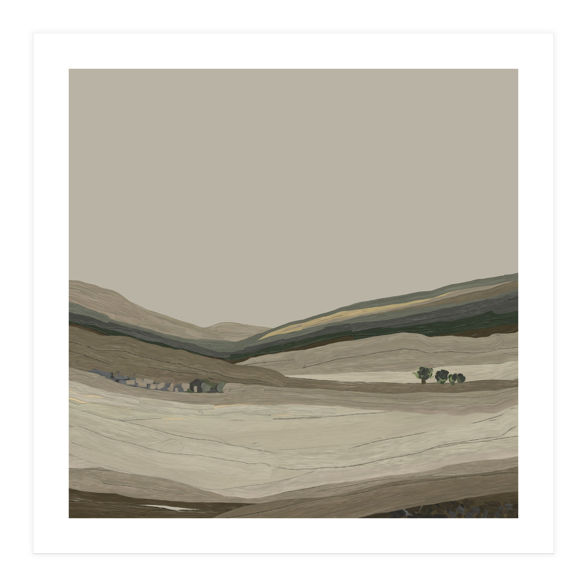 Muted Landscape oil painting  (Print Only)