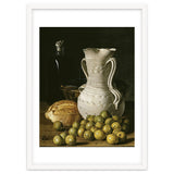 Luis Egidio Meléndez: 'Still Life with Small Pears, Bread, White Pitcher, Glass Bottle, and.., 1760. thumbnail