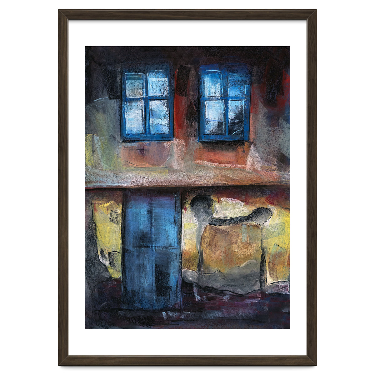 Pastel impression of an old house facade