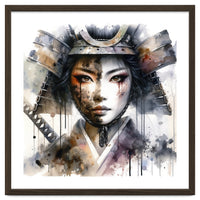 Ink Veil Asian Warrior Woman Portrait