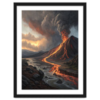 Dramatic Volcanic Eruption Landscape Art