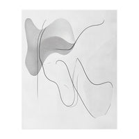 Abstract Black And White Flowing Lines And Shapes (Print Only)