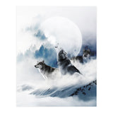 Winter Wolves, Wildlife Wolf Wild Dogs, Snow Full Moon Animals Photography Love Digital (Print Only) thumbnail