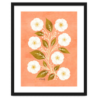 Peach, Ochre And Ivory Floral