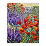 Vibrant Summer Poppy and Lavender Garden Oil Painting (Print Only) thumbnail