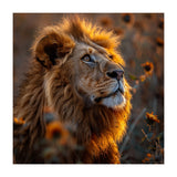 Majestic Lion In A Field Of Sunflowers (Print Only) thumbnail