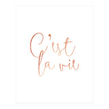 C'est la vie Rose Gold | Motivational Typography Quote Positivity | Handwritten Good Vibes Celebrate (Print Only) thumbnail