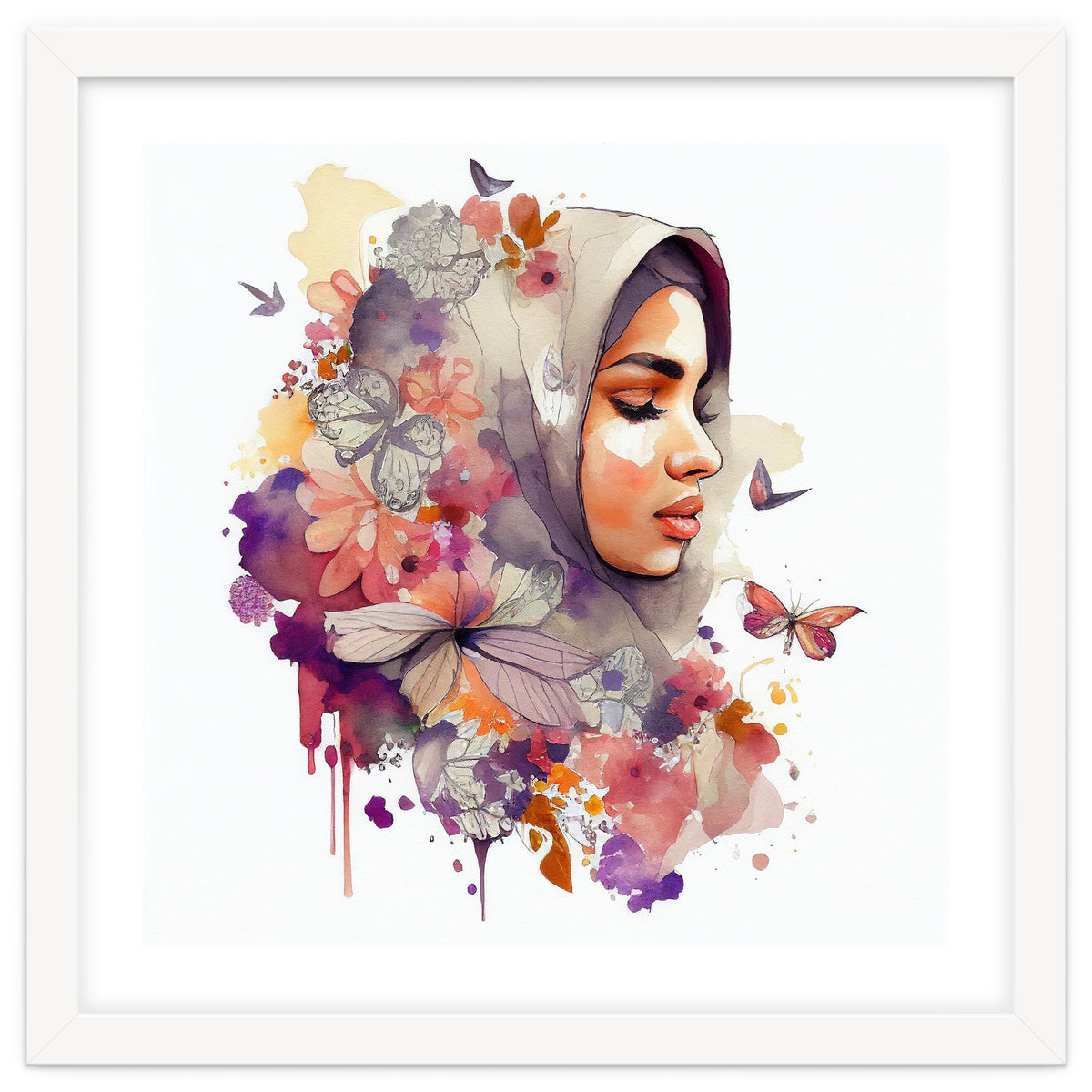 Floral Line Art Veil Profile