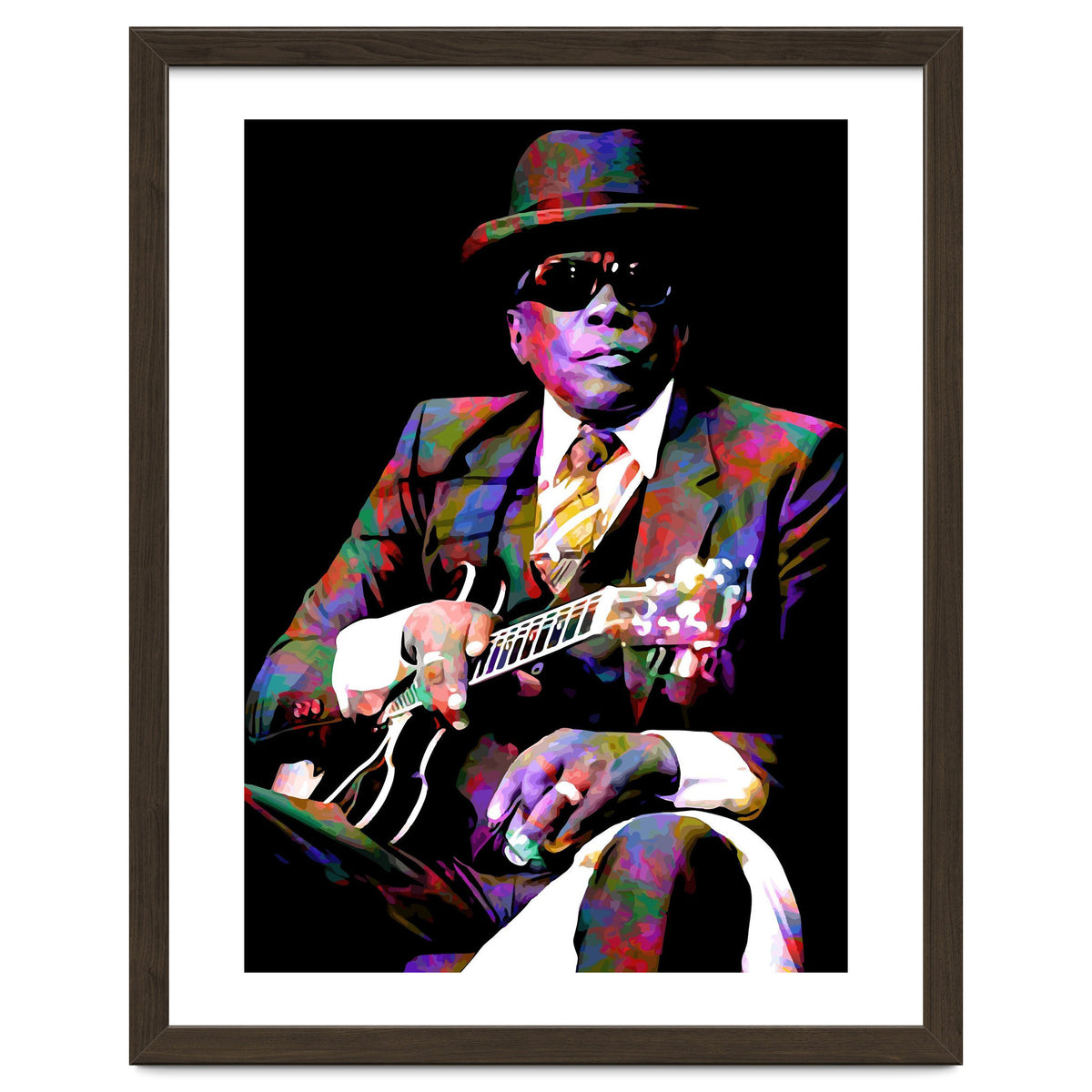 John Lee Hooker American Blues Musician Legend Colorful Art