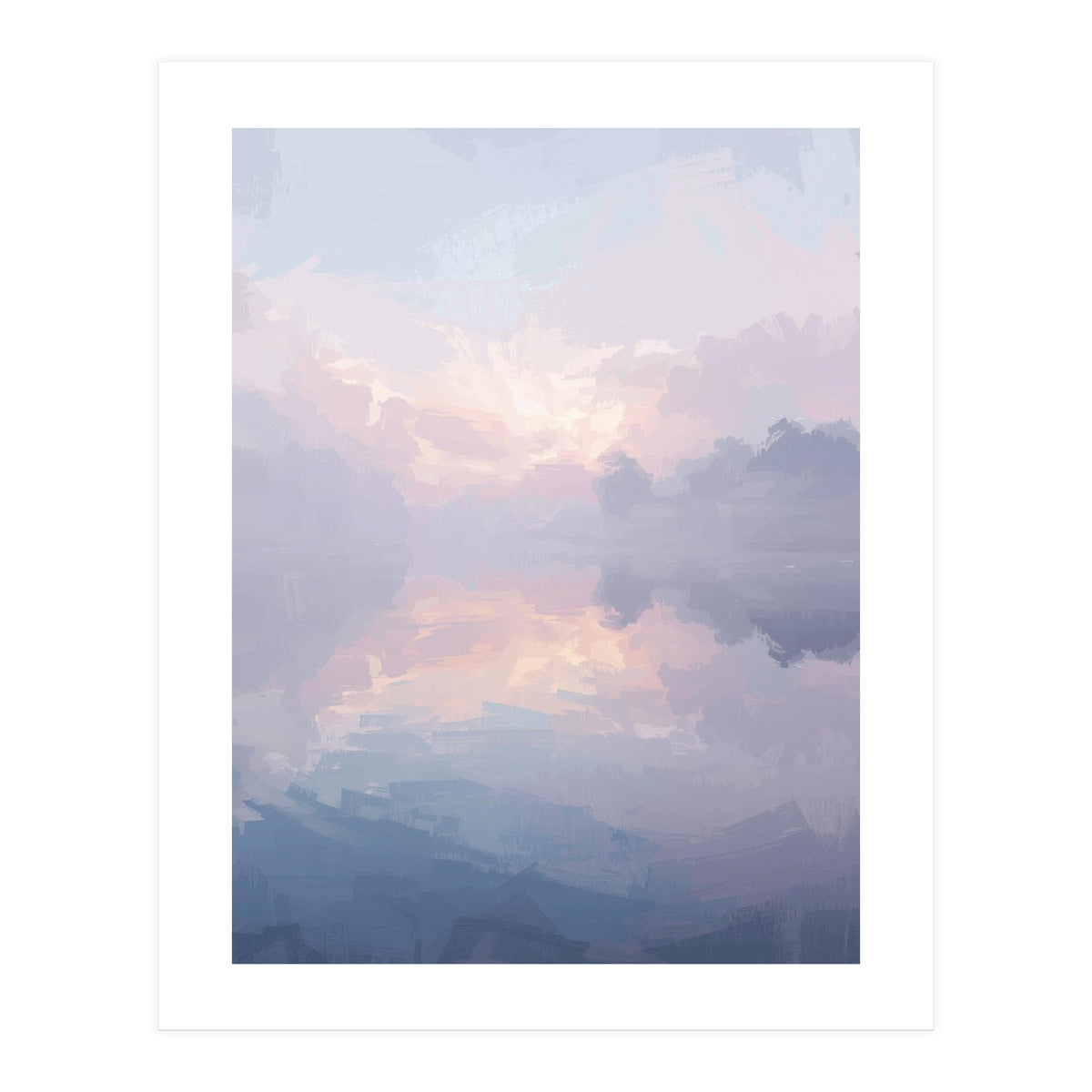 Ethereal Misty Lakeside at Dawn (Print Only)
