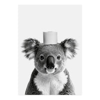 Koala, Toilet Paper Crown, Cute Animal Bathroom Art (Print Only)